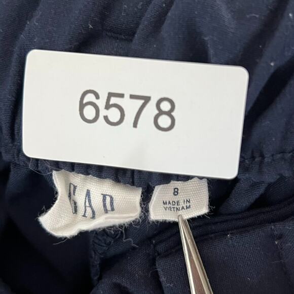 GAP Pants Women's Size 8 True Indigo Wide Leg Cropped Belted Tie Front Flowy - Picture 7 of 14